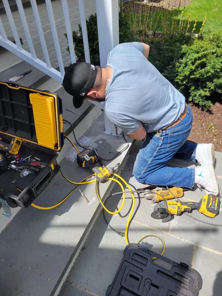 Close-up welding work